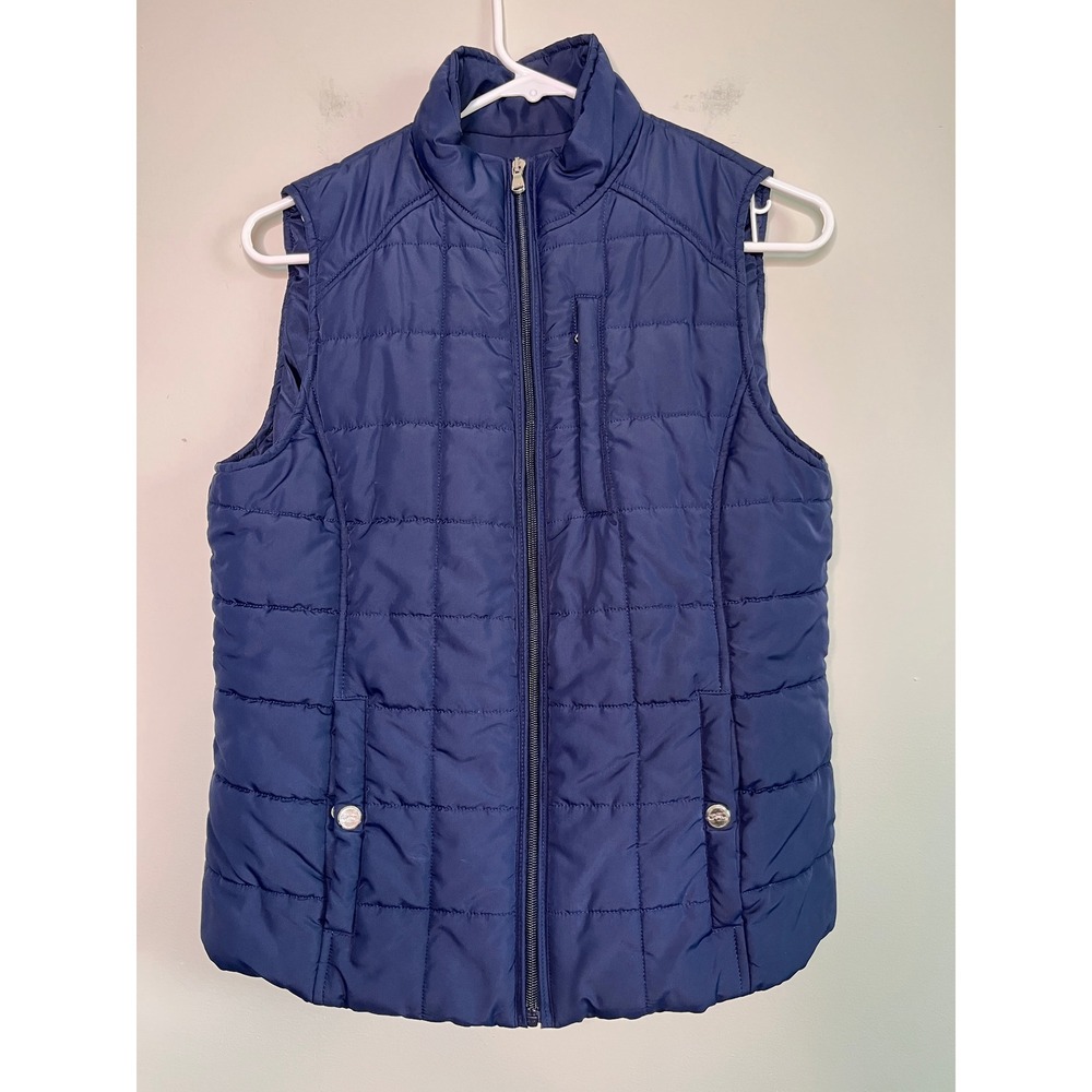 Lauren Ralph Lauren Navy Blue Minimalist Prep Old Money Quilted Puffer Vest M